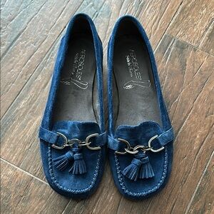 AEROSOLES Women's Blue Tassel Loafers